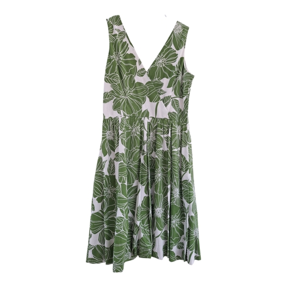 Jessica Howard Green and White Floral Sleeveless Dress Women's Size 10P - Picture 8 of 13